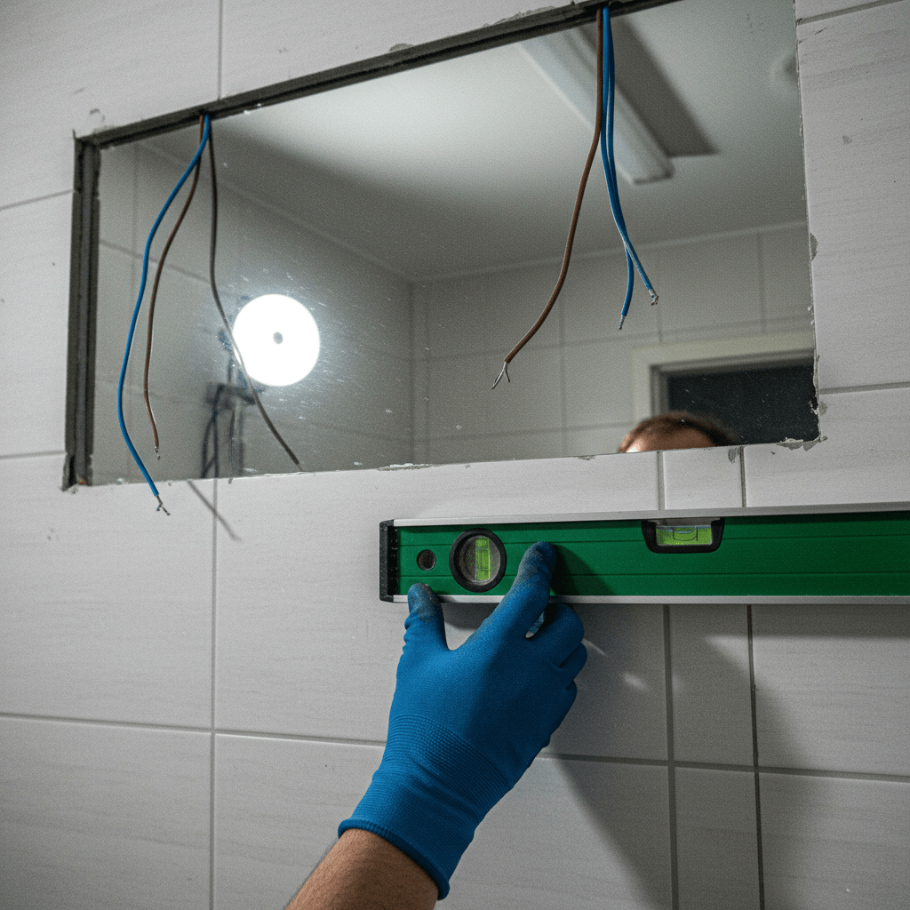 Montage einer Badezimmerbeleuchtung über dem Waschbecken