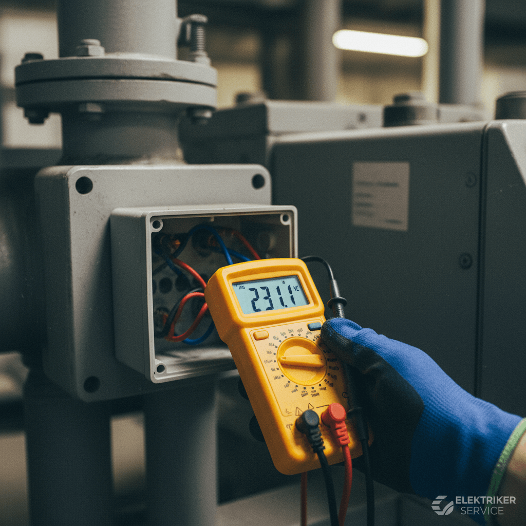 Spezialist führt professionelle Fehlersuche an einer elektrischen Anlage durch
