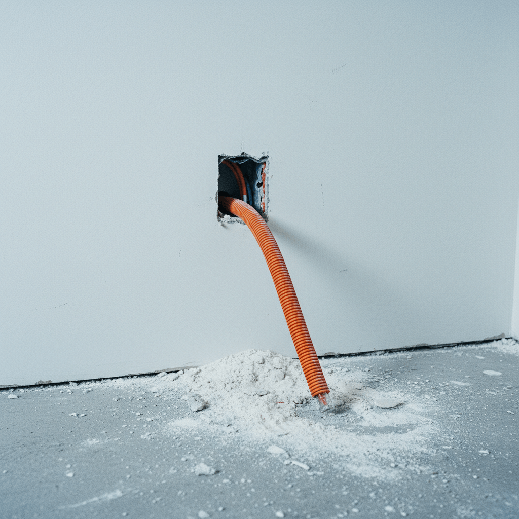 Installation einer Netzwerkdose für schnelles Internet im Home Office